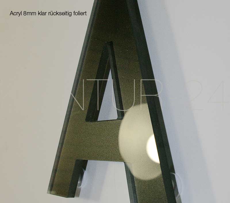 3D Acrylbuchstaben Acryl 8mm klar foliert / gefräst - Bild 4