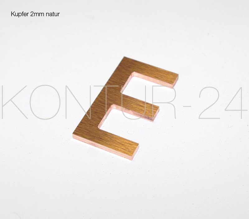 3D Kupferbuchstaben Kupfer 2mm natur / gefräst - Bild 2