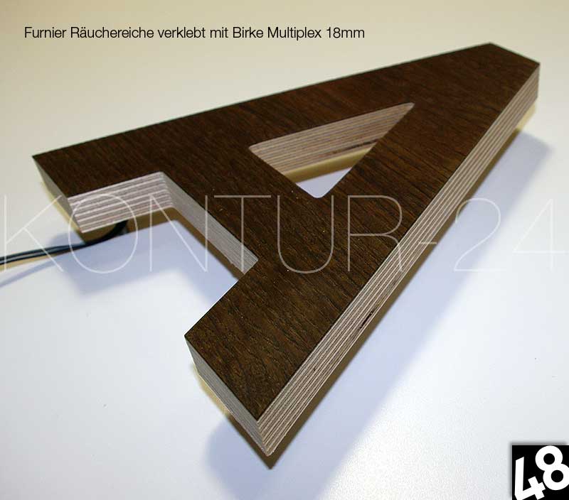3D Holzbuchstaben Echtholzfurnier & Holz / gefräst - Bild 1