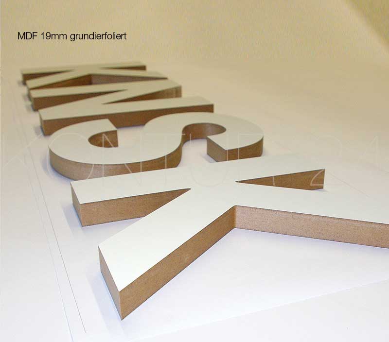 3D Holzbuchstaben MDF weiß grundierfoliert / gefräst - Bild 3