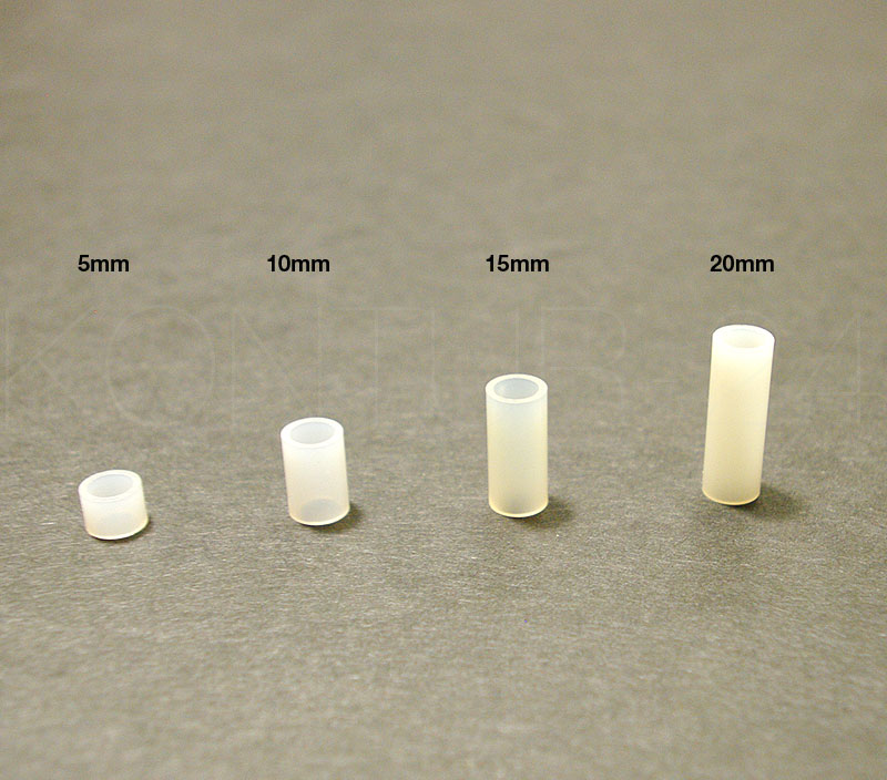 Distanzhülsen Kunststoff weiß transluzent / 7x5mm / 10 St.