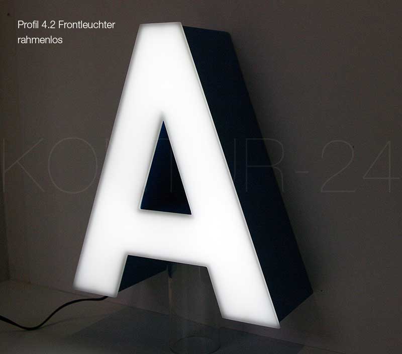 Musterbuchstabe:A / Profil 4.2 Alu lackiert / 250-80 / LED-Frontleuchter - Bild 2