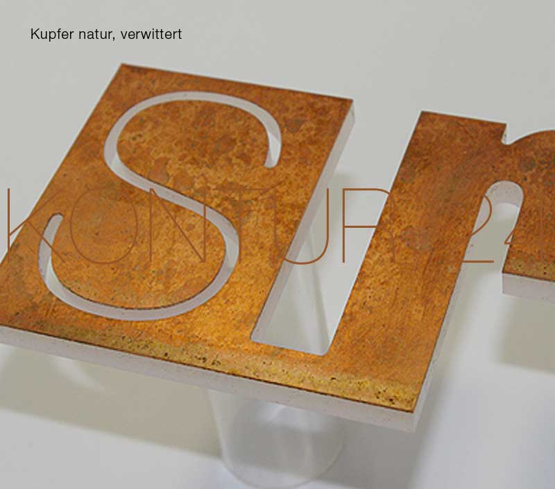 3D Buchstaben Kupfer & Acryl 8mm