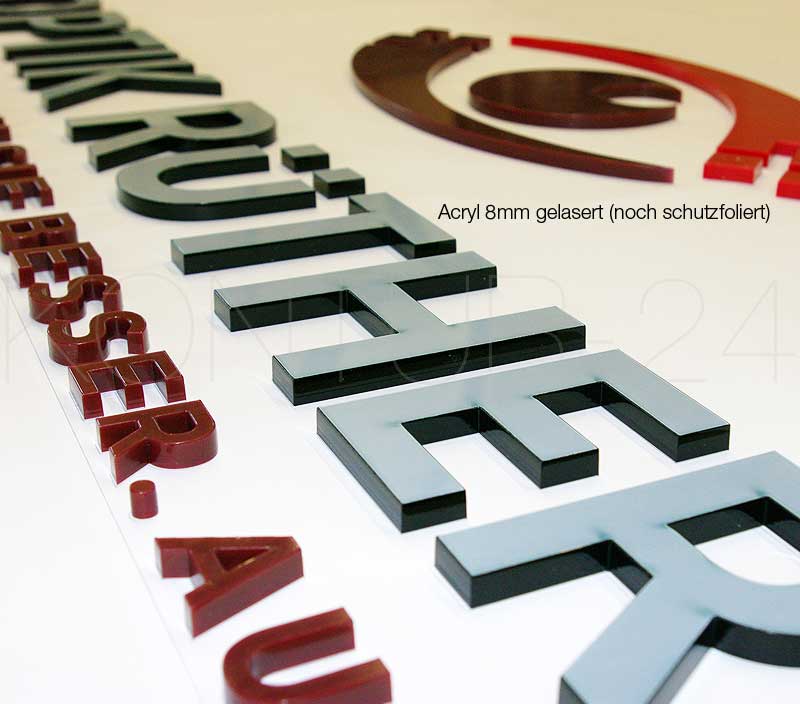 3D Acrylbuchstaben Acryl 8mm durchgefärbt / gelasert - Bild 5