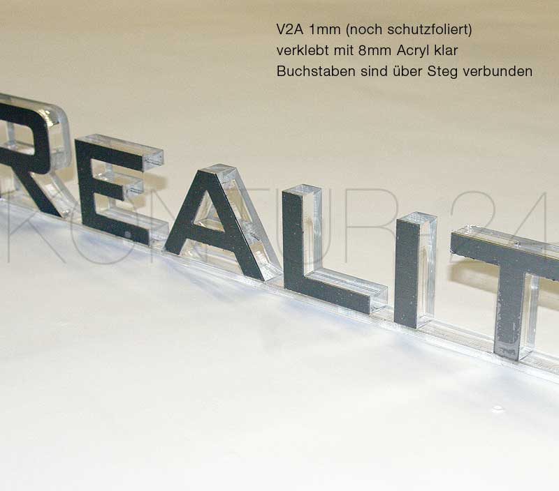 3D Buchstaben Edelstahl & Acryl 8mm - Bild 4