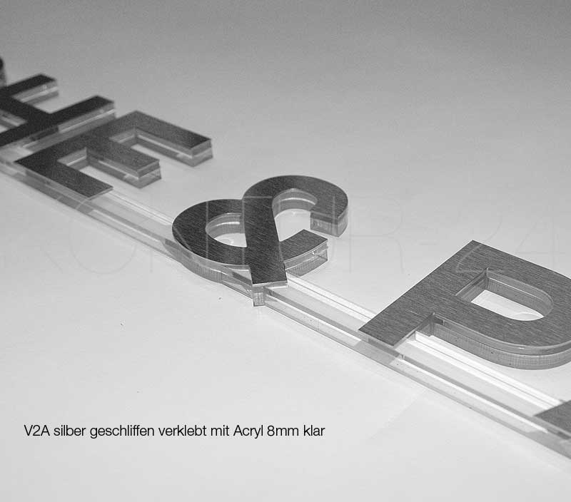 3D Buchstaben Edelstahl & Acryl 8mm - Bild 6