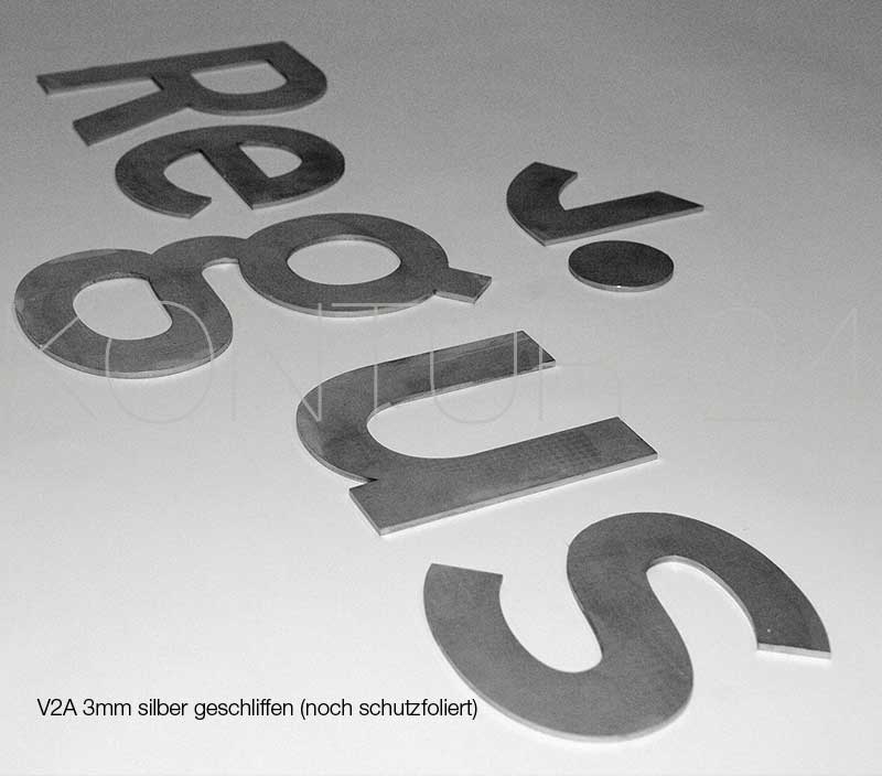 Schriftzug, Logo aus Edelstahl 3mm silber