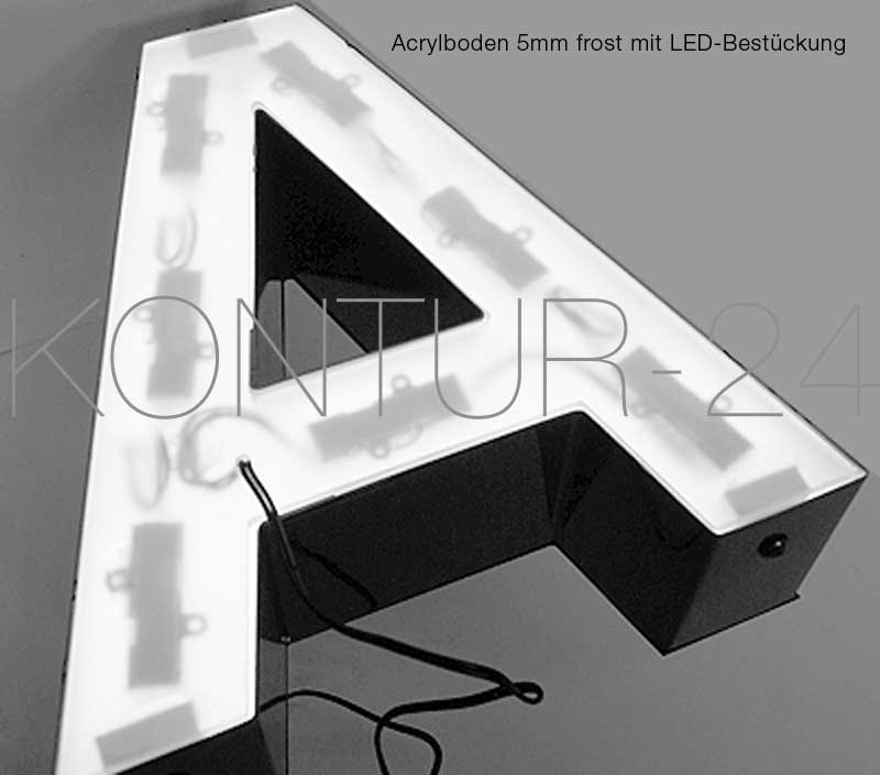 Leuchtbuchstaben Metall Profil 3 Alu lackiert / LED-Rückleuchter - Bild 3