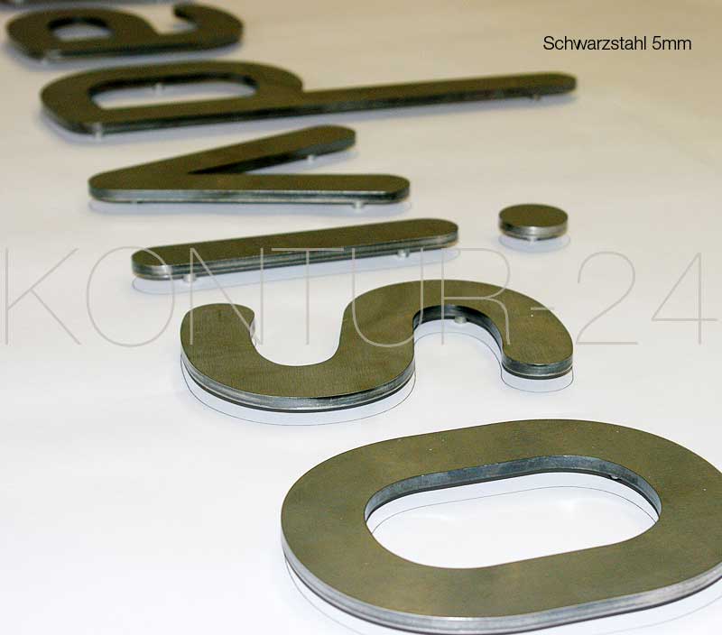 3D Stahlbuchstaben Schwarzstahl 5mm S235 roh - Bild 10