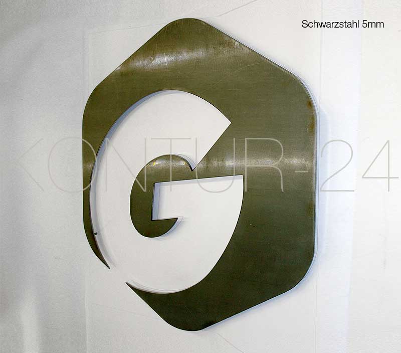 3D Stahlbuchstaben Schwarzstahl 5mm S235 roh - Bild 11