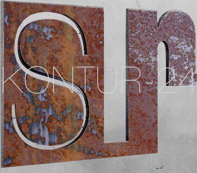 3D Stahlbuchstaben Schwarzstahl 5mm S235 roh - Bild 2