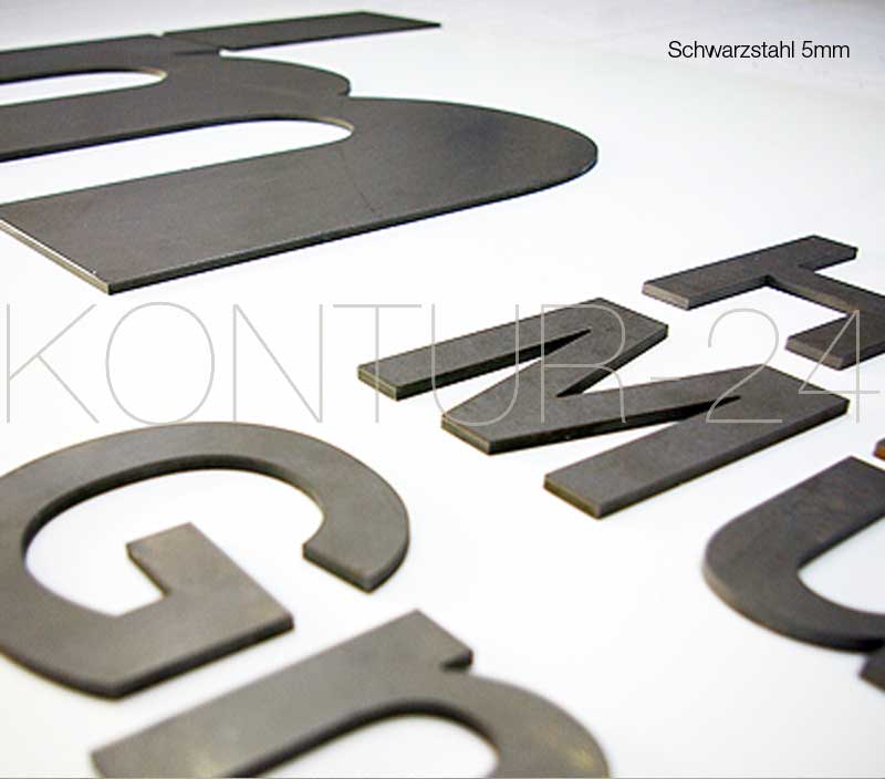 3D Stahlbuchstaben Schwarzstahl 5mm S235 roh - Bild 3