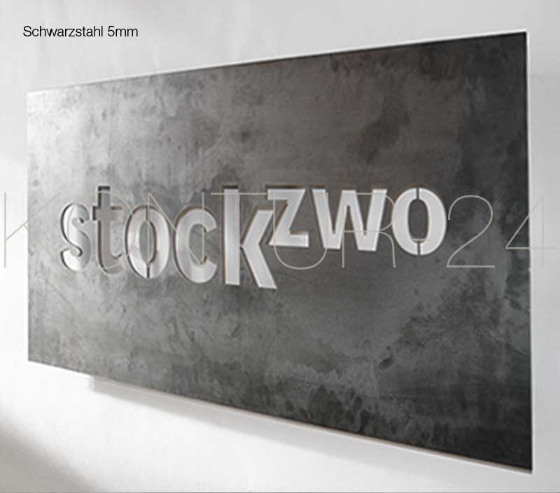 3D Stahlbuchstaben Schwarzstahl 5mm S235 roh - Bild 5