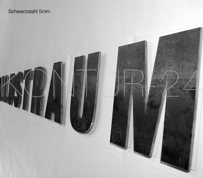 3D Stahlbuchstaben Schwarzstahl 5mm S235 roh - Bild 7