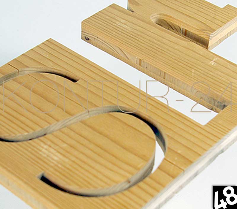 3D Holzbuchstaben Fichte 3-Schicht 19mm / gefräst