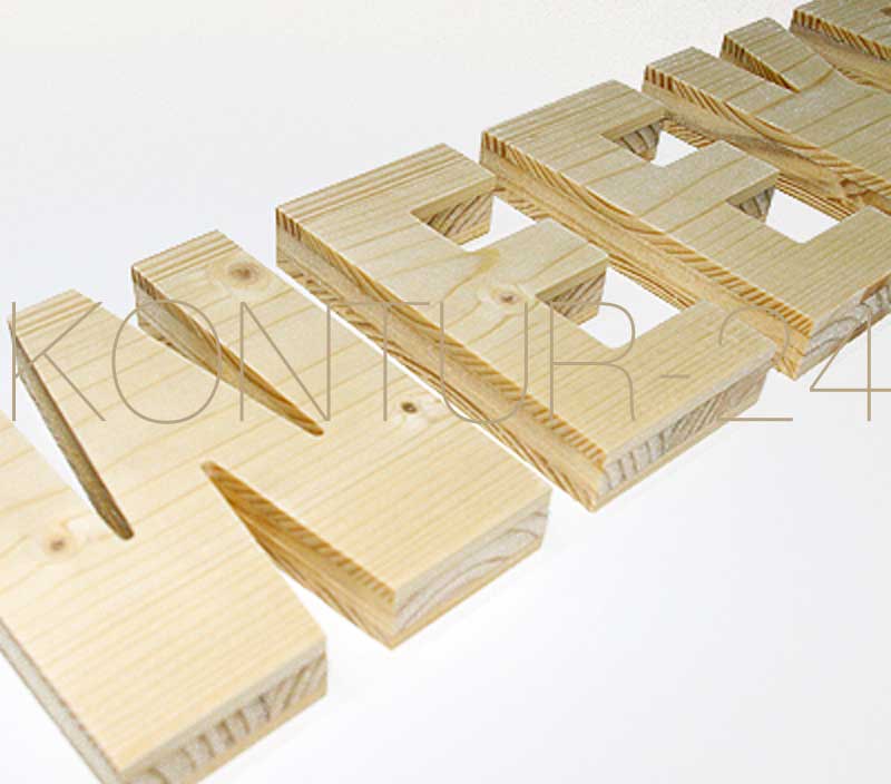 3D Holzbuchstaben Fichte 3-Schicht 19mm / gefräst - Bild 2