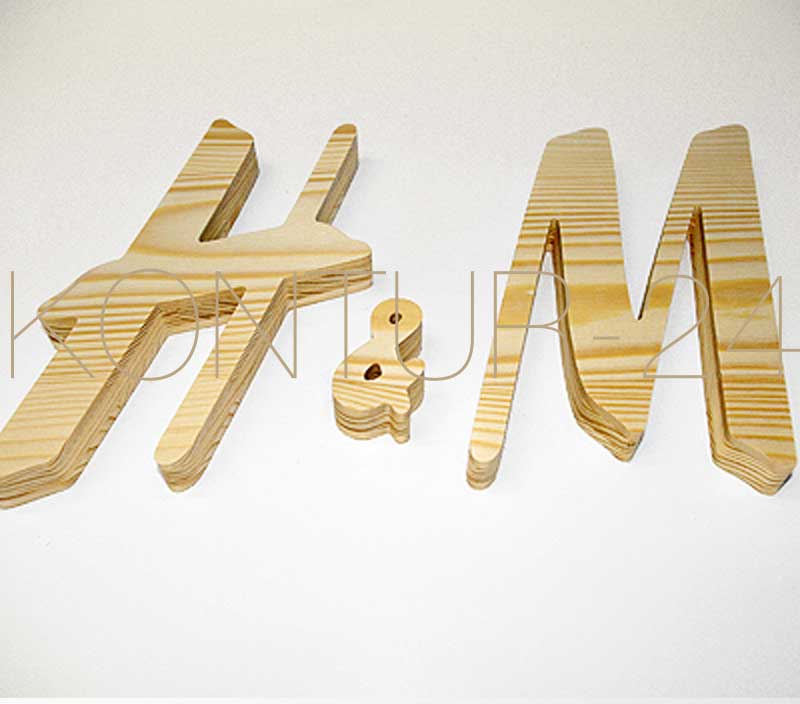 3D Holzbuchstaben Fichte 3-Schicht 19mm / gefräst - Bild 4