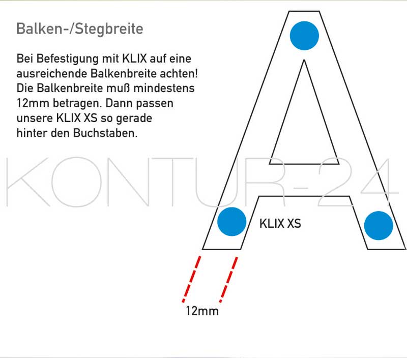 Schematische Darstellung Stegbreite